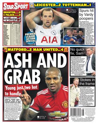 Daily Star back page on Wednesday
