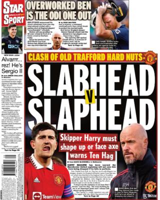 The back page of the Daily Star on 19 July 2022