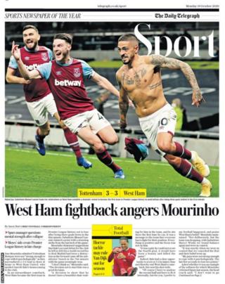 Daily Telegraph sport section
