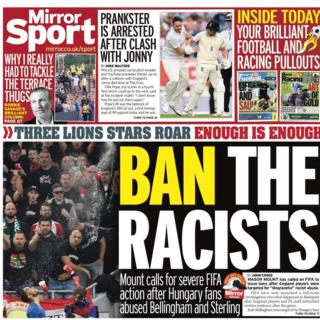 The back page of The Daily Mirror