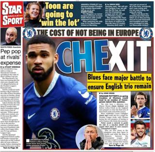 The back page of the Daily Star