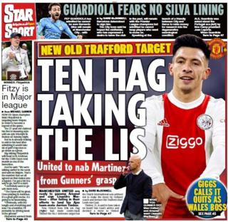 The back page of the Daily Star