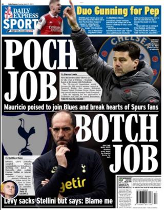 Back page of Tuesday's Express