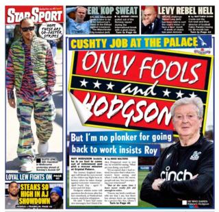 Star back page: 'Only fools and Hodgson'