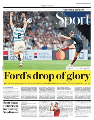 Sunday Telegraph back page - Sunday 9th September