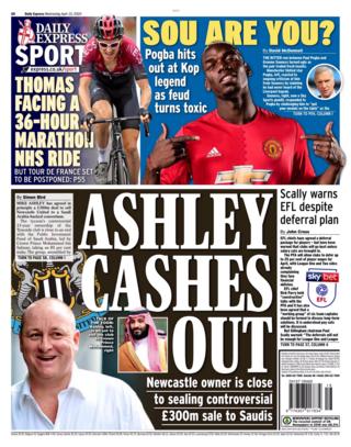 Wednesday's Express back page