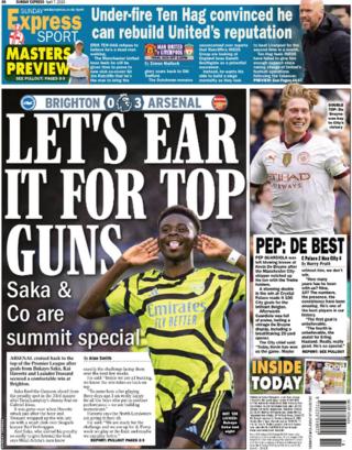 Back page of the Sunday Express on 7 April 2024
