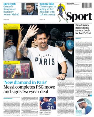 Guardian back page