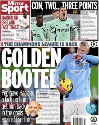 Daily mirror back page