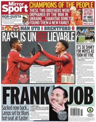 Thursday's Mirror back page