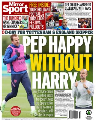 Saturday's Mirror back page