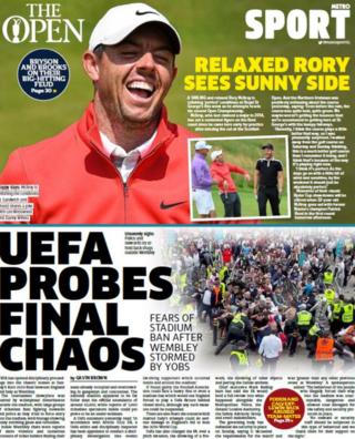 Metro back page