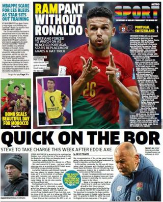 The back page of the Metro