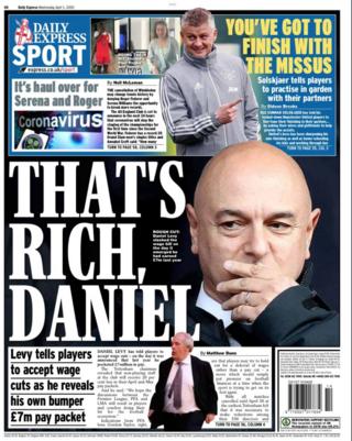 Express back page for Wednesday, 1 April 2020