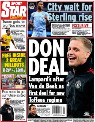 The back page of the Daily Star on Sunday