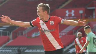 James Ward-Prowse celebrates scoring for Southampton against Everton