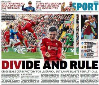 The back page of the Metro
