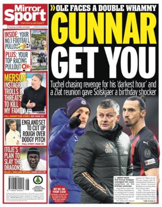 Saturday's back pages: Mirror Sport - 'Gunnar get you'