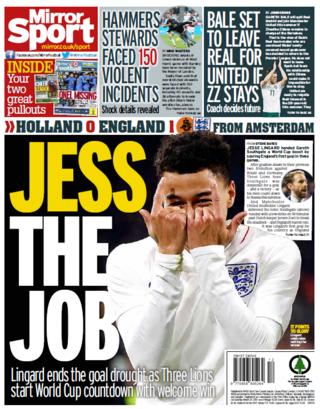 Mirror back page on Saturday
