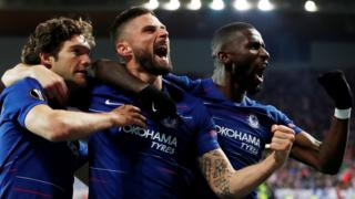 Chelsea players celebrate