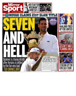 Daily Mirror back page - Monday 11 July