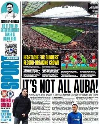 The back page of the Metro