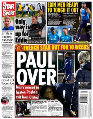 The back page of the Daily Star