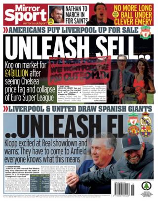 Tuesday's back pages: Mirror - 'Unleash sell'