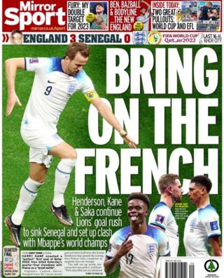 Back page of the Daily Mirror on 5 December 2022