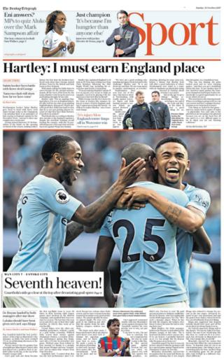 Telegraph sport section on Sunday