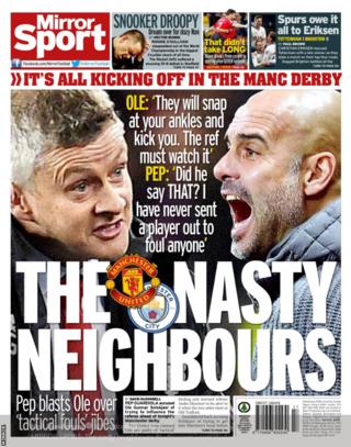 Mirror's back page