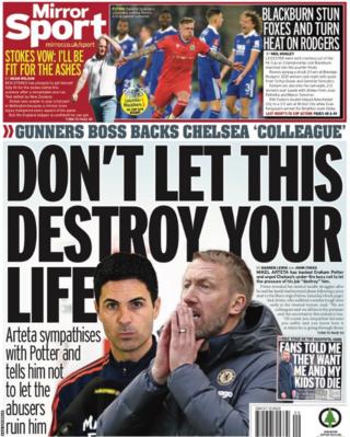 Daily Mirror back page on 1 March 2023