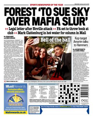 The back page of the Mail