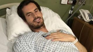 Andy Murray following hip surgery
