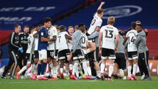Fulham celebrate promotion