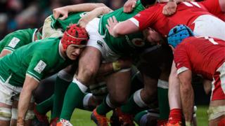 An action short from Ireland v Wales in February