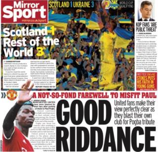 Back page of the Daily Mirror on 2 June 2022