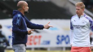 Pep Guardiola and Keven de Bruyne