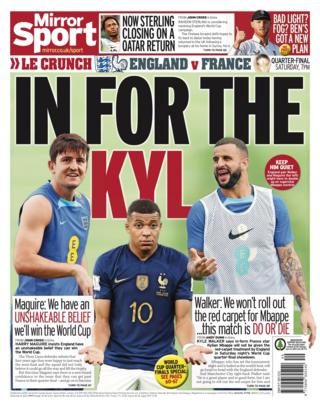 Thursday's Mirror back page