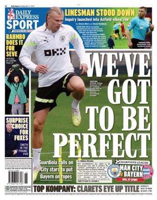 Tuesday's Express back page