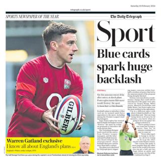 Daily Telegraph back page - Saturday 10 February