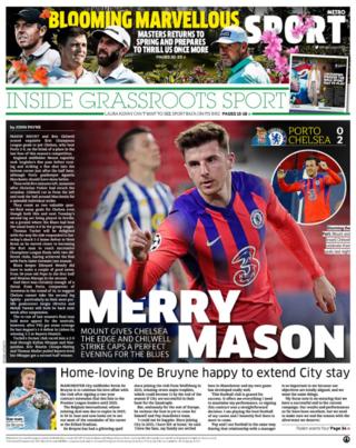 Thursday's back pages: Metro - 'Merry Mason'