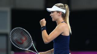 Katie Boulter celebrates