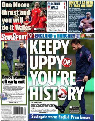 The back page of the Daily Star