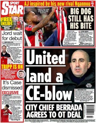 The back page of the Daily Star on Sunday