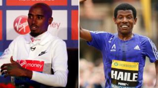 Mo Farah (left) and Haile Gebrselassie