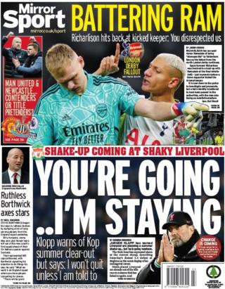 Daily mirror back cover