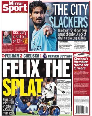 Daily mirror back page