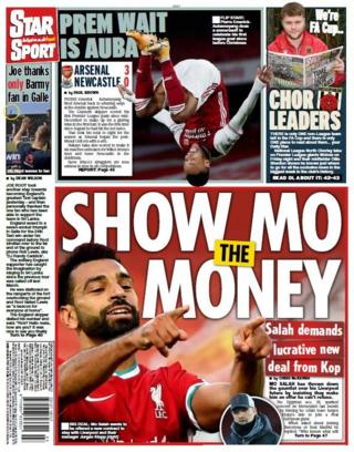 Tuesday's Daily Star back page