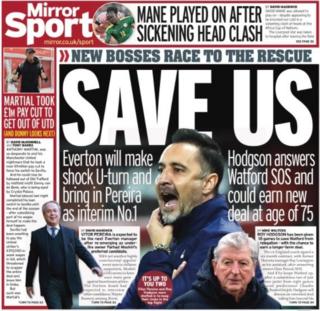 The Daily Mirror says Everton will move for Vitor Pereira as interim manager